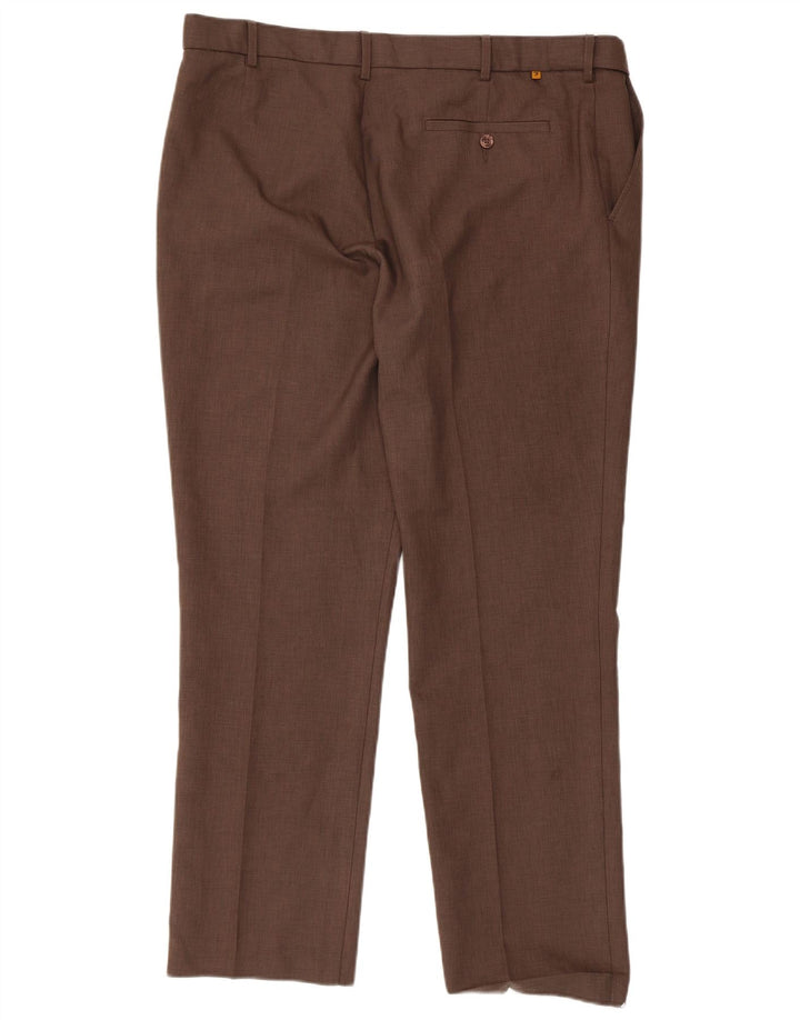 Farah Hombre Pantalón Chino Recto W40 L31 Poliéster Marrón