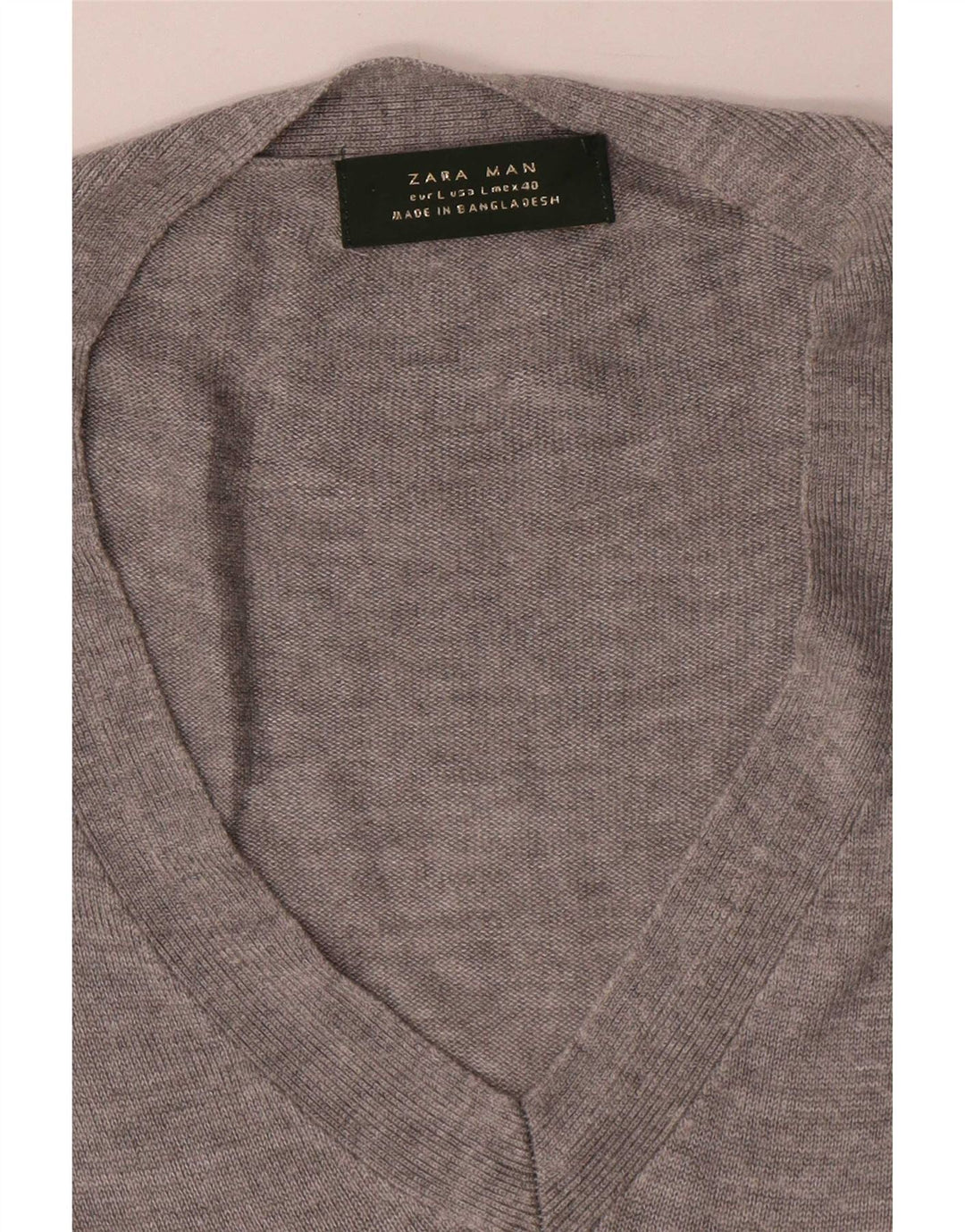 Zara Hombre Camiseta Top Grande Gris Moteado