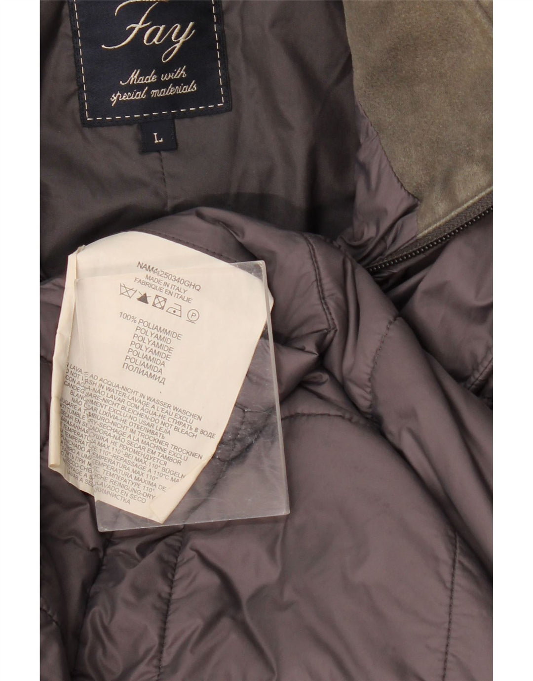 Fay Chaqueta acolchada para hombre UK 40 Large Gris Poliamida