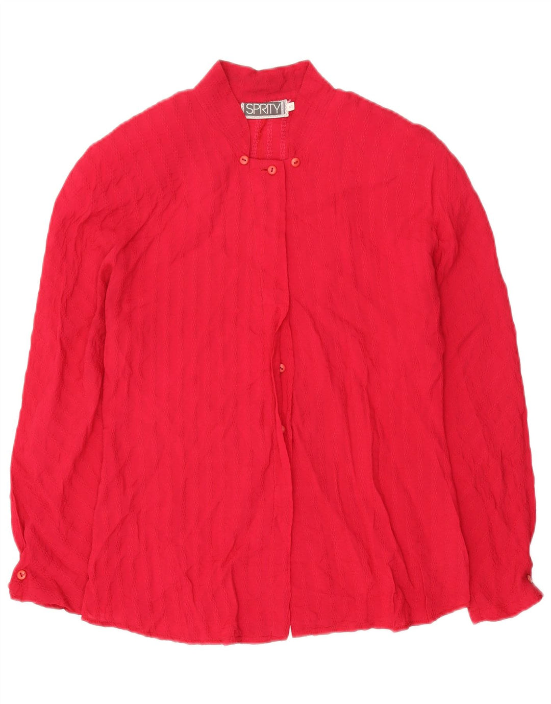Vintage mujer camisa blusa Reino Unido 10 pequeña viscosa rosa
