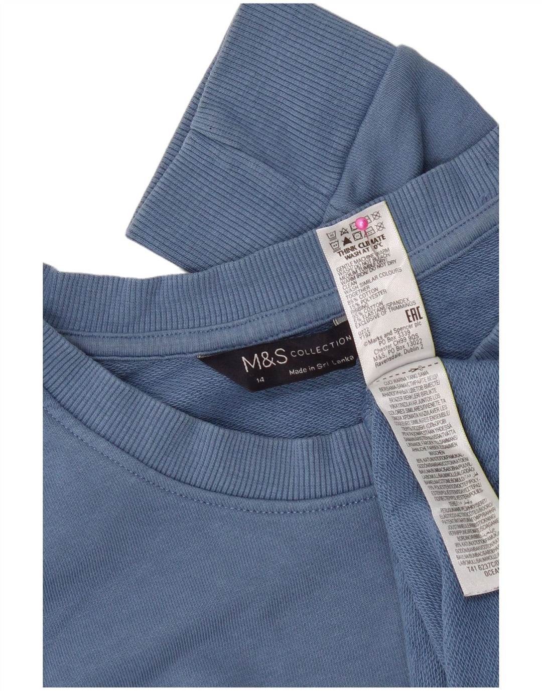 Marks & Spencer Sudadera para mujer Jumper UK 44 Algodón azul medio