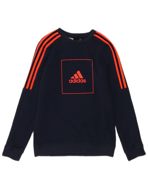 Adidas Chicos Graphic Top Manga Larga 11-12 Años Azul Marino Algodón