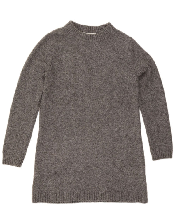 Zara Vestido tipo jersey de manga larga para mujer UK 6 XS Poliéster gris