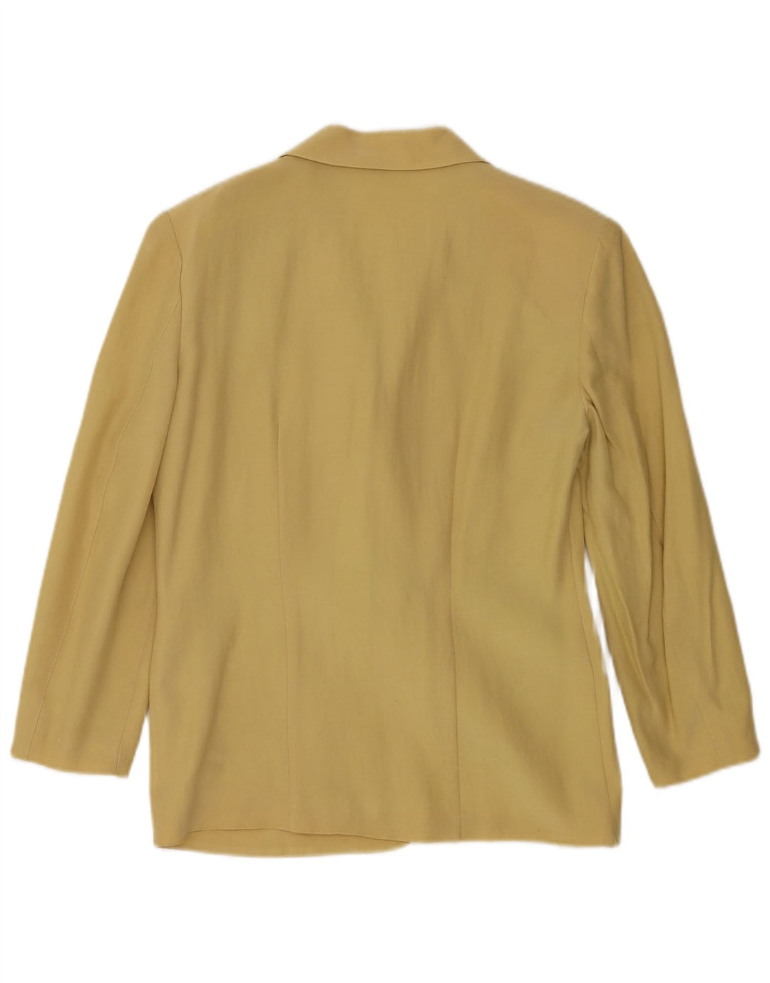 Vintage mujer 3/4 manga Blazer chaqueta IT 42 lana amarilla media