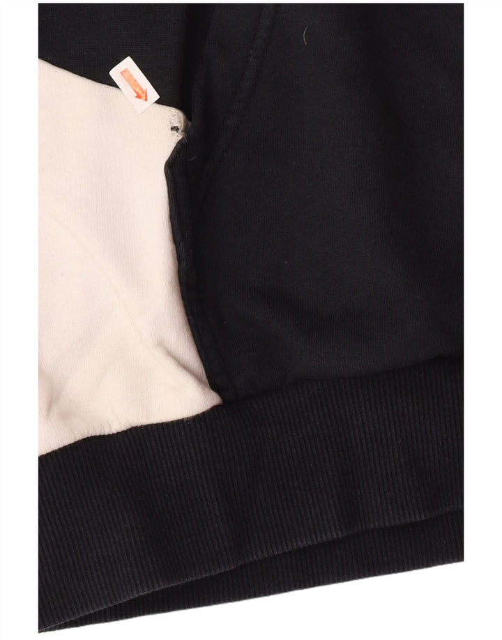 PUMA Jersey con capucha gráfica para hombre, talla grande, algodón negro con bloques de color