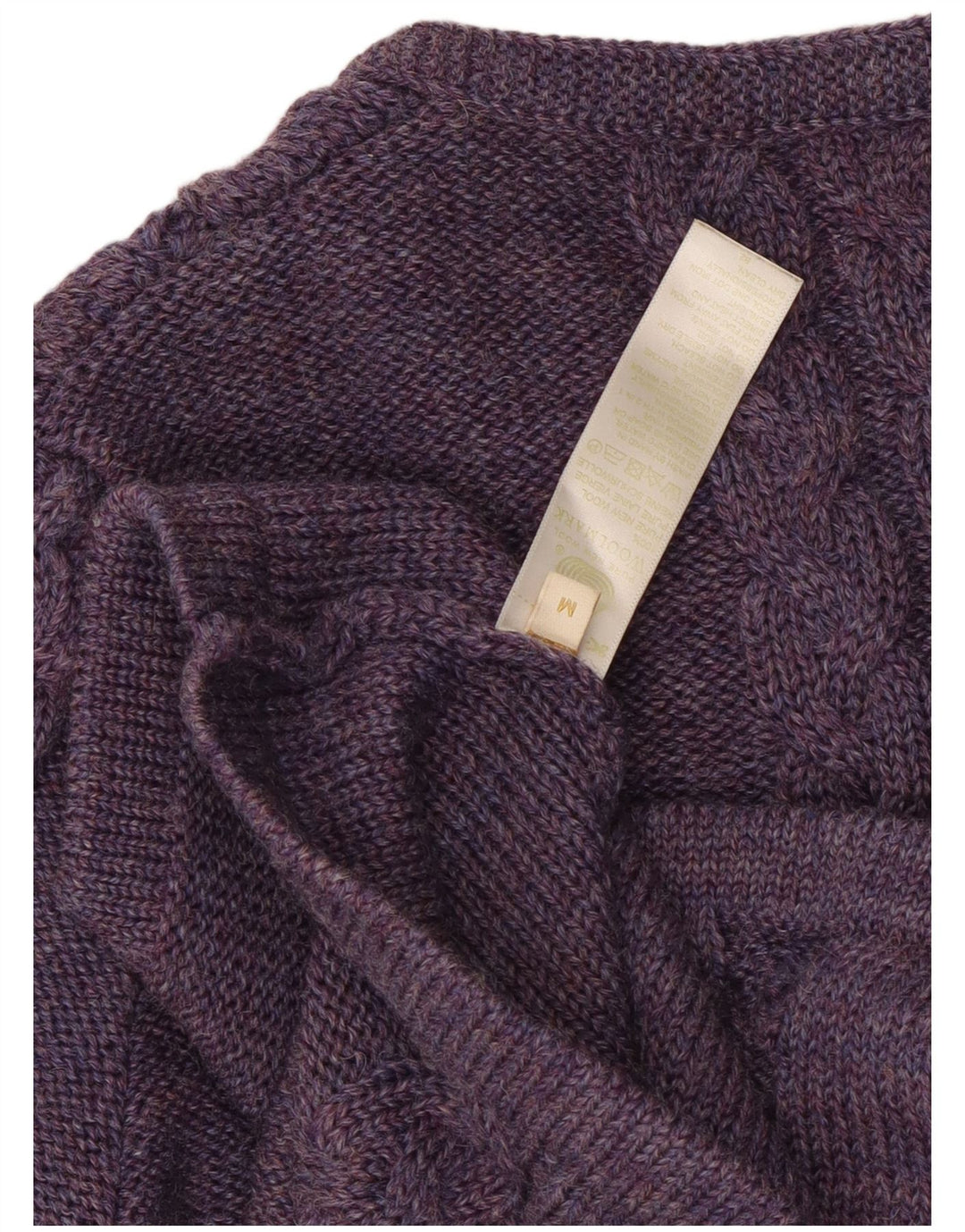 Vintage mujer Cardigan suéter Reino Unido 12 lana púrpura mediana