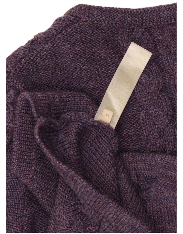 Vintage mujer Cardigan suéter Reino Unido 12 lana púrpura mediana