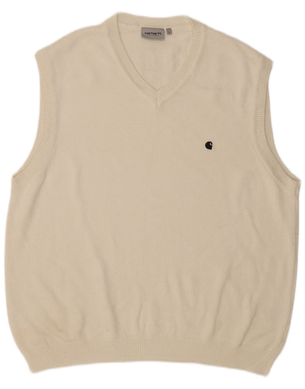 Carhartt - Camiseta sin mangas para hombre, talla grande, algodón blanco
