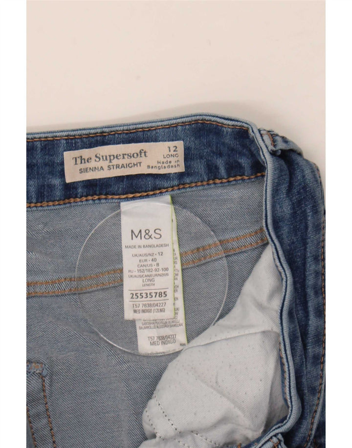 Marks & Spencer Jeans rectos Sienna para mujer UK 12 Medium W30 L31 Azul