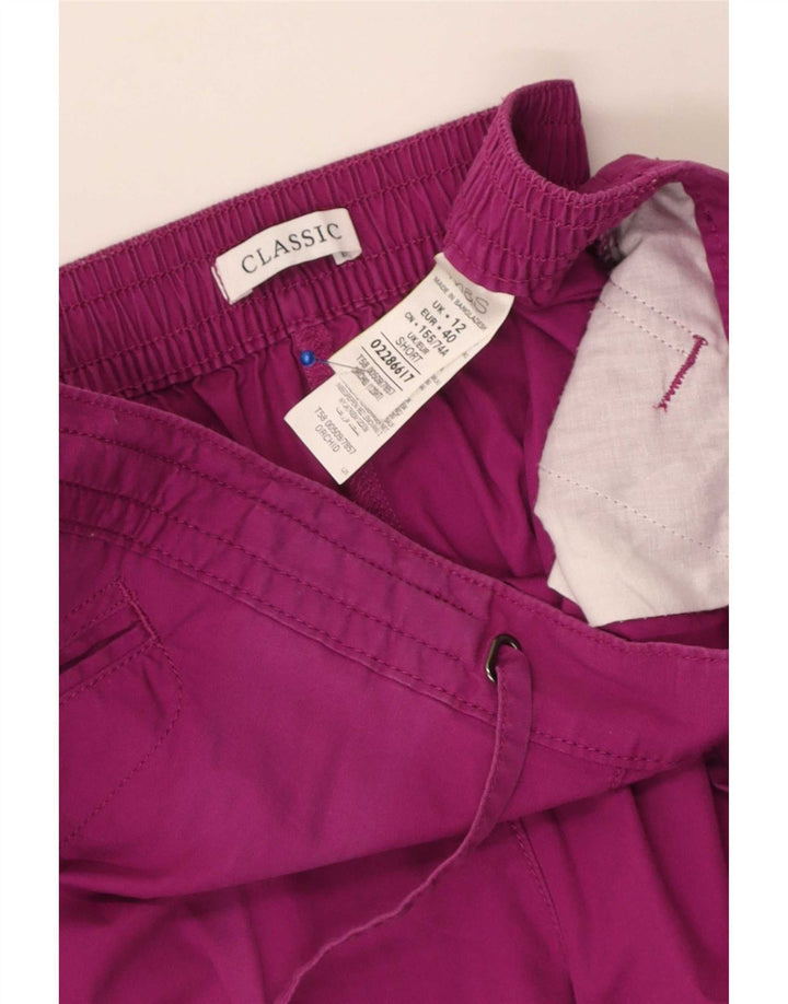 Marks & Spencer Pantalones Capri para Mujer UK 12 Medium W30 L18 Púrpura