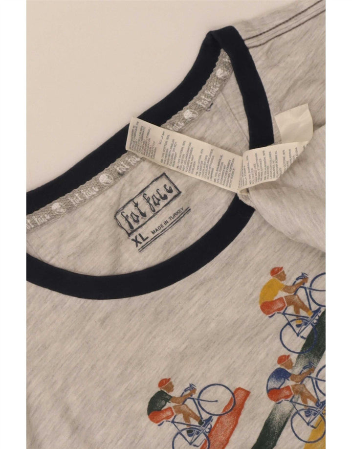 Fat Face Camiseta gráfica para hombre Top XL Gris Algodón