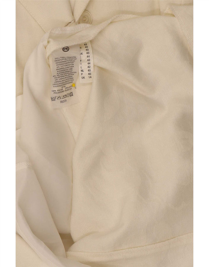 C&A Vestido camisero sin mangas para mujer UK 44 Poliéster blanco mediano