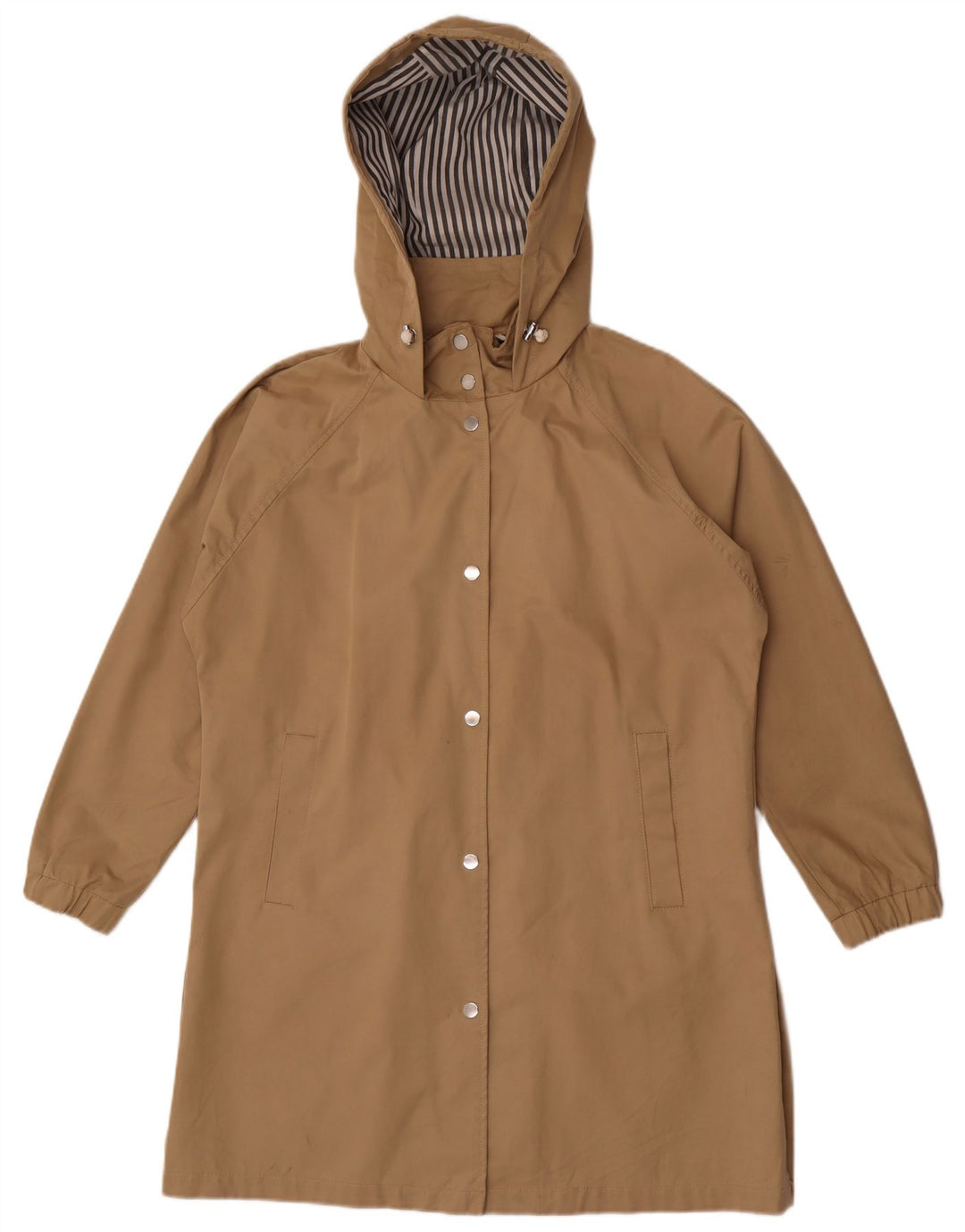 Zara Mujer Chubasquero Extragrande Con Capucha UK 10 Small Beige