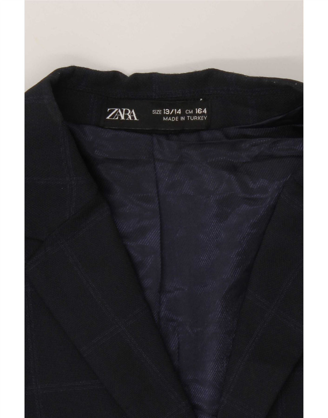 Zara Chaqueta Niño 2 Botones 13-14 Años Azul Marino Cuadros Poliéster