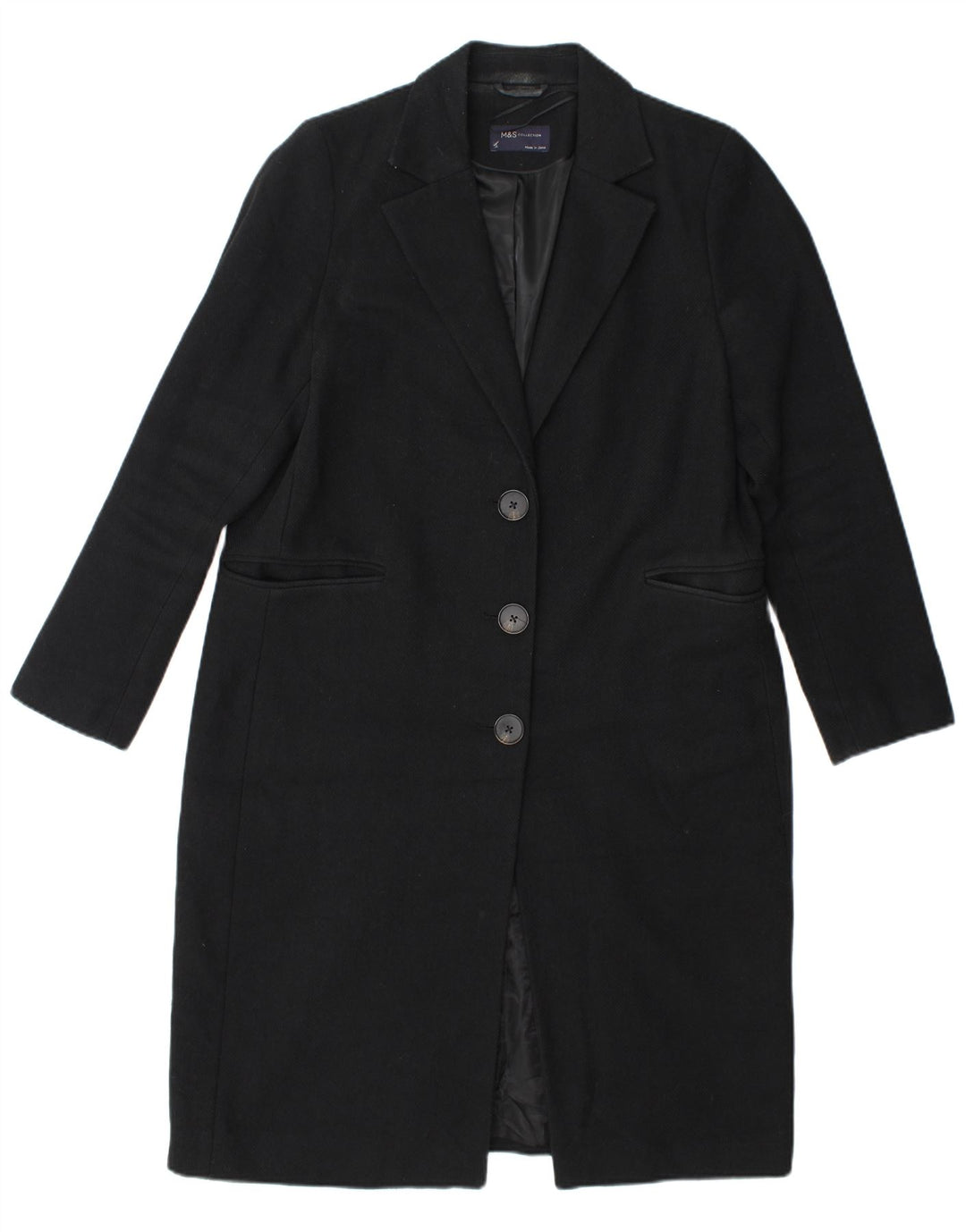 Marks & Spencer Abrigo para mujer UK 44 Grande Poliéster negro