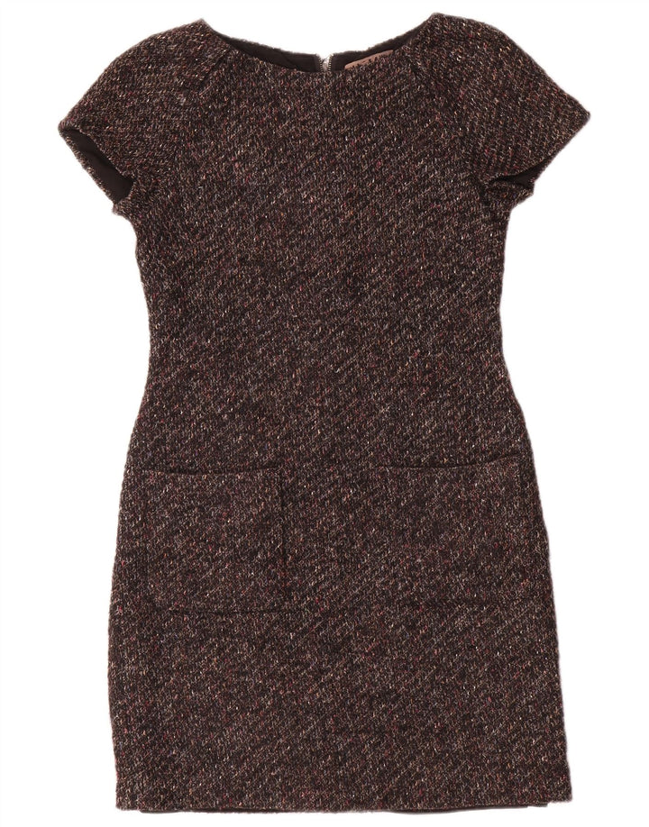Vestido tubo para mujer Jigsaw UK 8 Small Lana moteada marrón