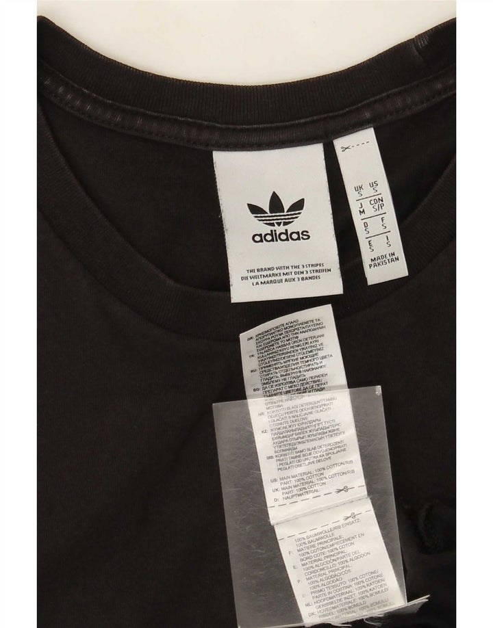 Adidas - Camiseta para hombre, talla pequeña, algodón negro