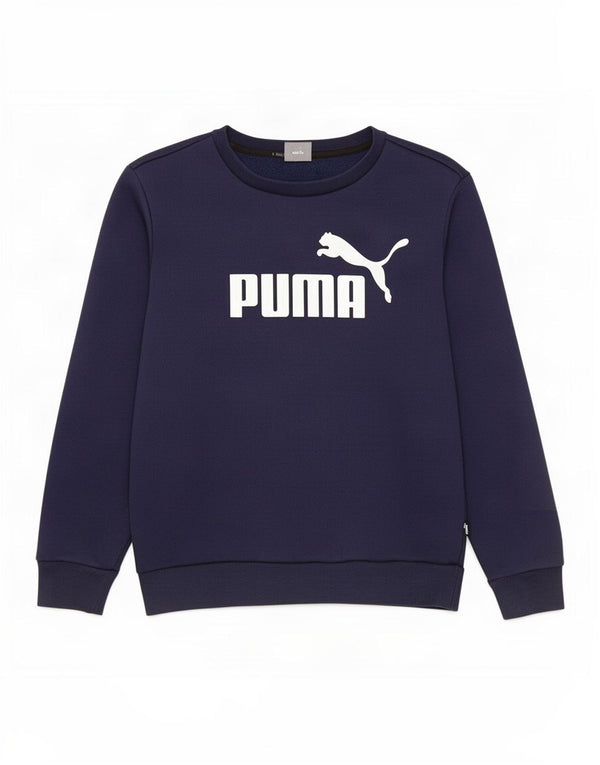 Puma Mens Graphic Sudadera Jumper Pequeño Azul Marino Algodón