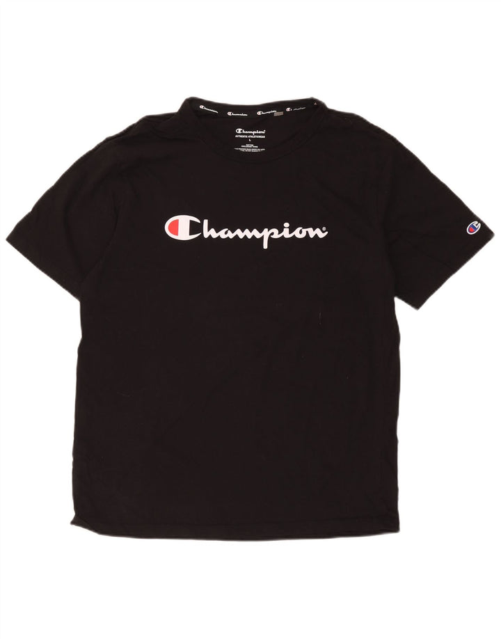 Champion Camiseta gráfica para hombre Top grande de algodón negro