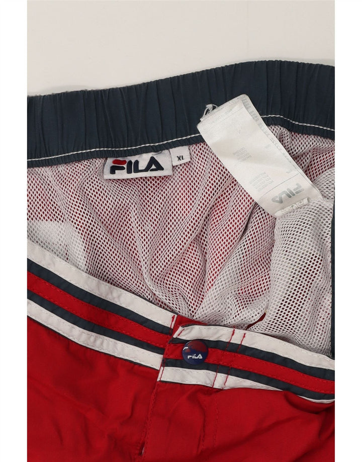 FILA Shorts de baño gráficos para mujer UK 40 XL Poliéster rojo