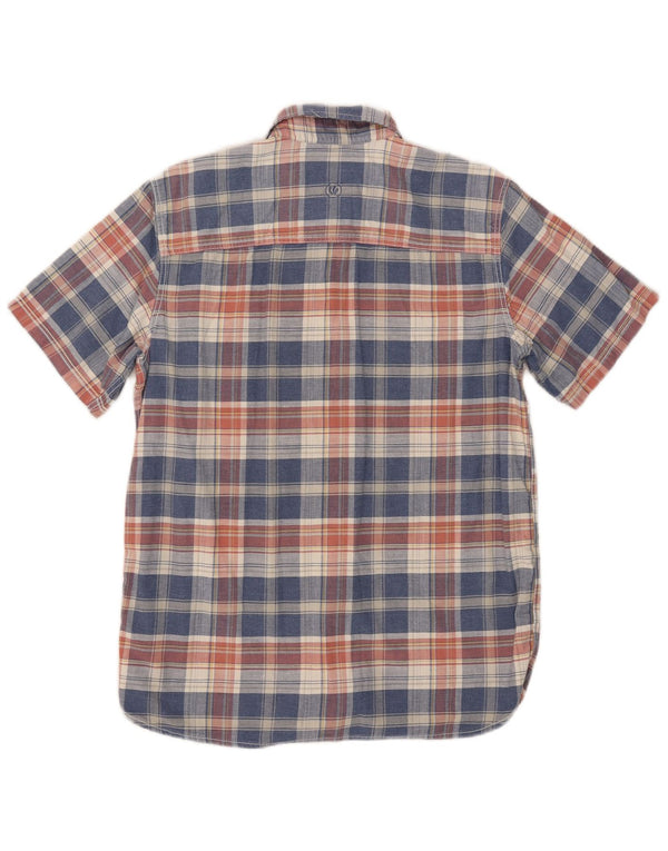 Camisa de manga corta para hombre Fat Face Small Blue Check Cotton