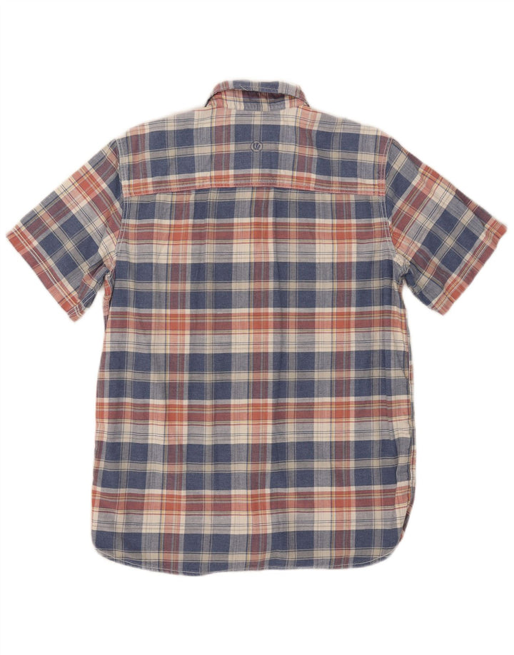 Camisa de manga corta para hombre Fat Face Small Blue Check Cotton