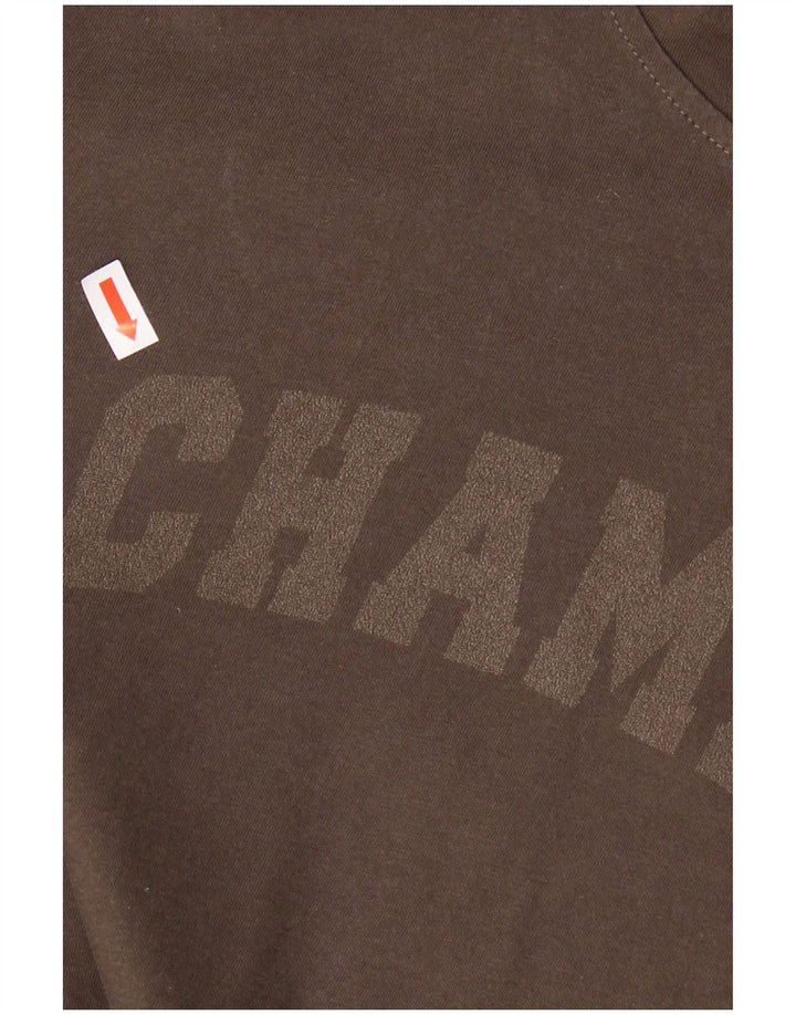 Champion Top Gráfico Con Capucha De Manga Larga De Algodón Marrón Medio Para Hombre