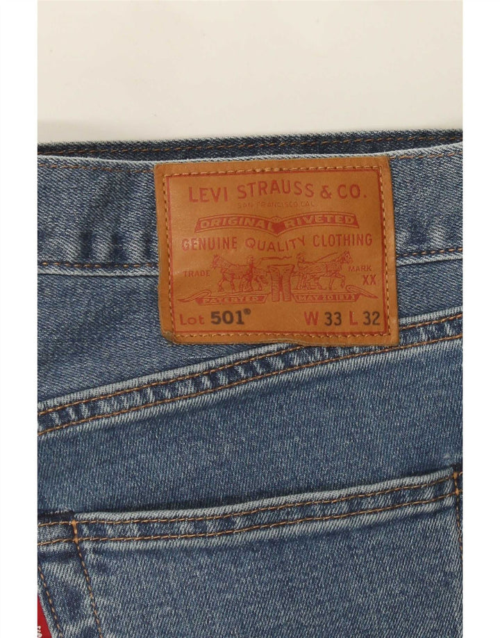 Levi's Hombre 501 Vaqueros Rectos W33 L32 Algodón Azul