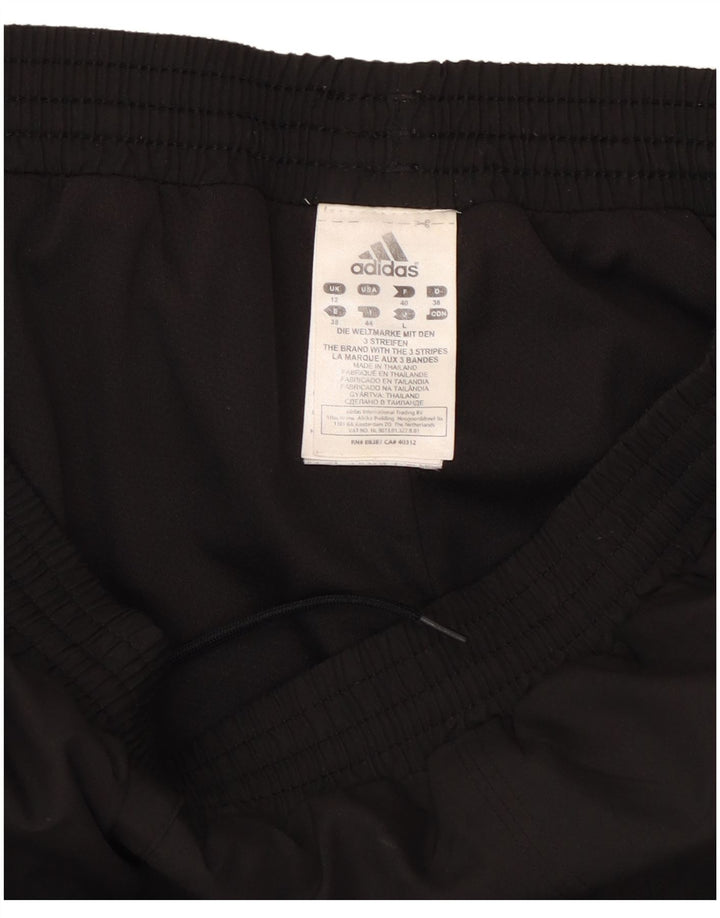 Adidas Mujer Climalite Chándal Pantalones UK 12 Mediano Negro Poliéster