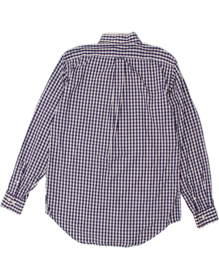 HENRY COTTONS Mens Shirt Size 41 Medium Navy Blue Gingham Cotton | Vintage Henry Cottons | Thrift | Second-Hand Henry Cottons | Used Clothing | Messina Hembry 