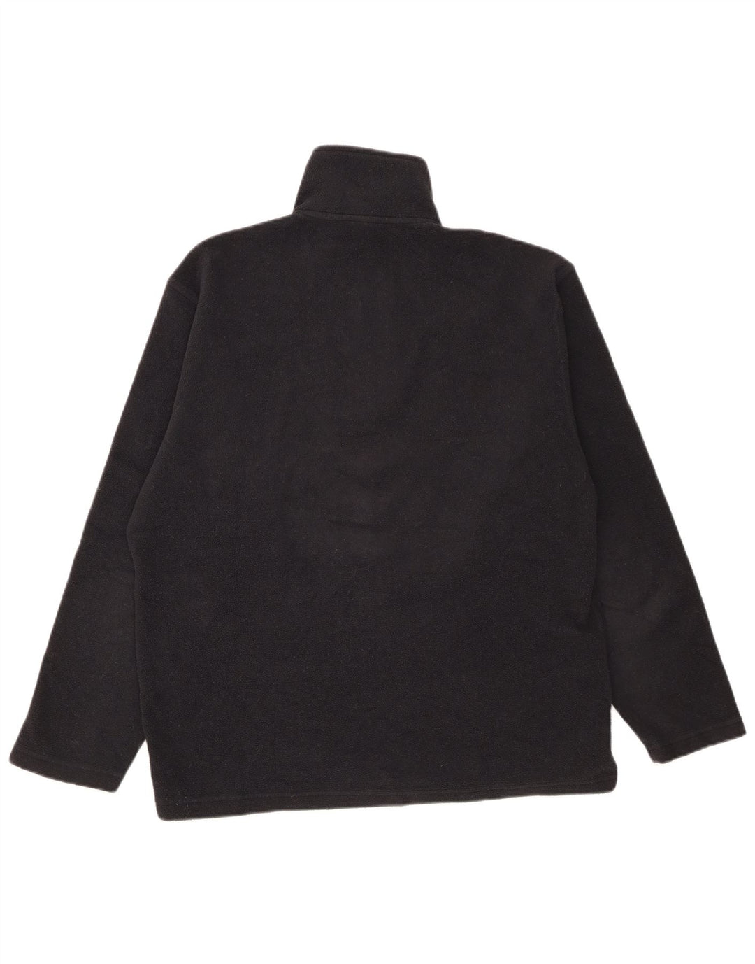 K-Way Jersey de forro polar con cuello y cremallera para hombre, tamaño mediano, negro a rayas