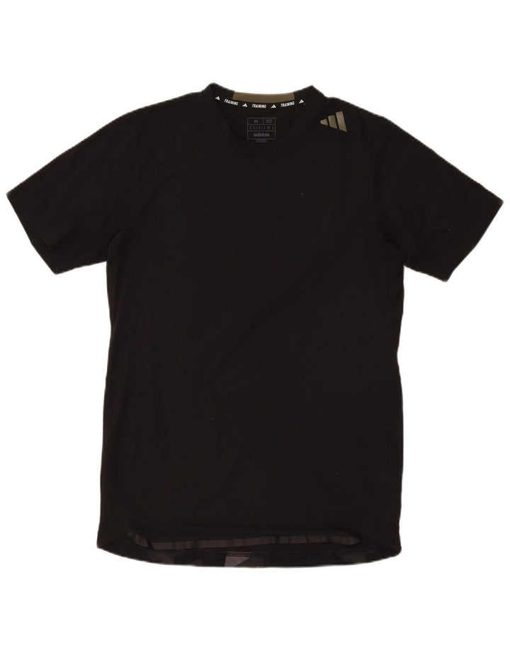 ADIDAS Hombre Aeroready Slim Fit Camiseta Top Medio Negro Poliéster