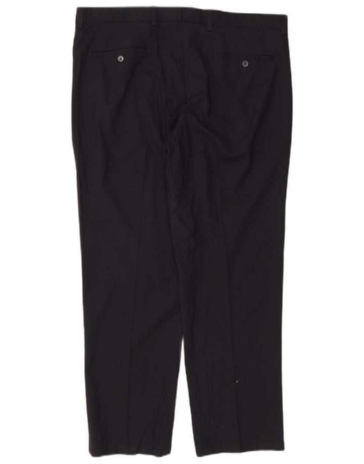 Marks & Spencer Pantalones de traje rectos a medida para hombre W38 L29 Azul marino