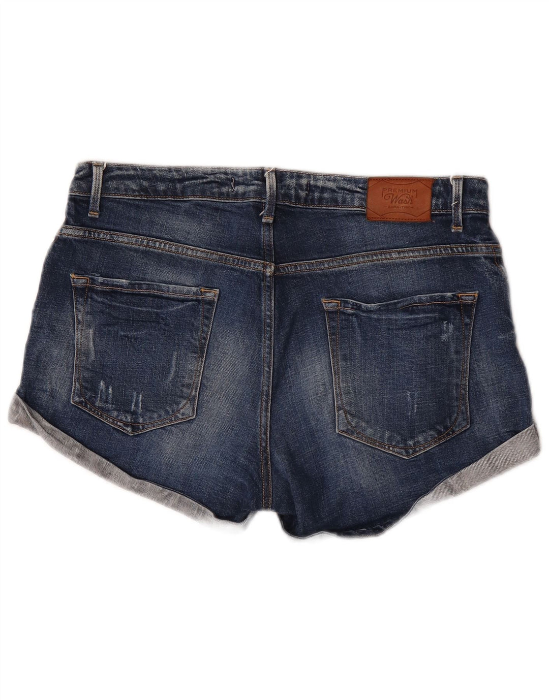 Zara Mujer Denim Shorts EU 40 Medium W30 Azul Marino Algodón