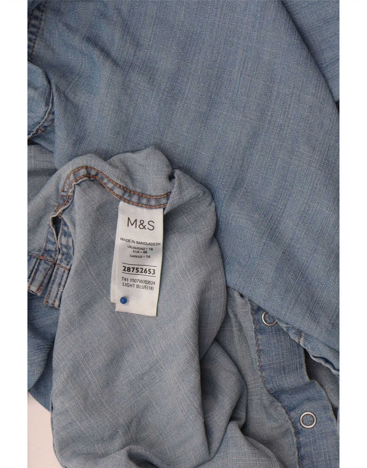 Camisa vaquera para mujer Marks & Spencer UK 40 XL Lyocell azul