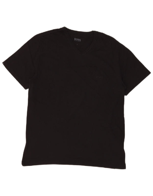 HUGO BOSS Camiseta para mujer Top UK 46 Large Black Cotton