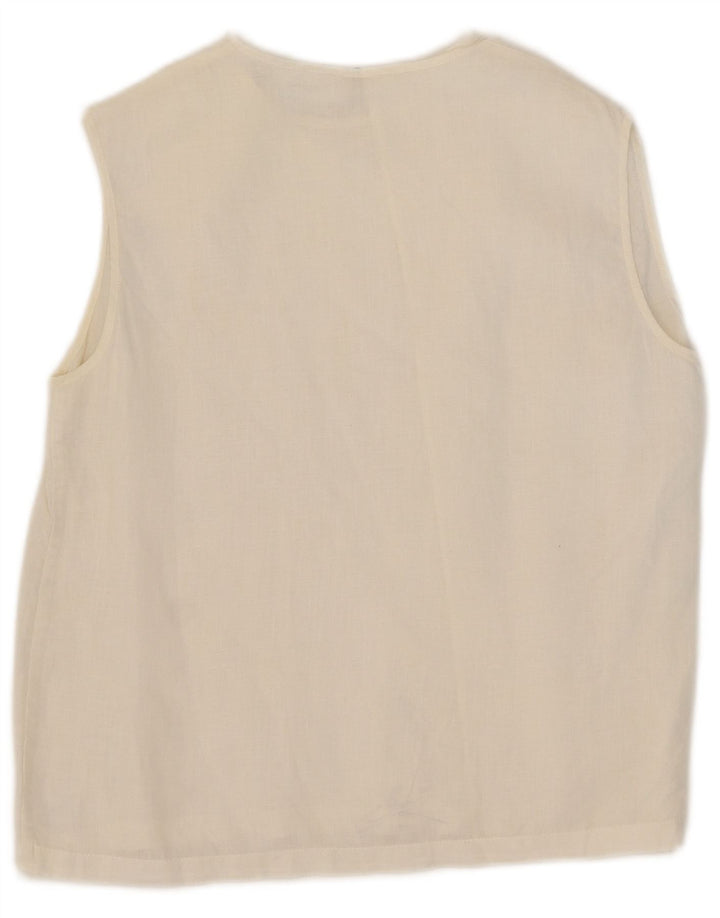 Max Mara Blusa sin mangas para mujer UK 44 Medium White