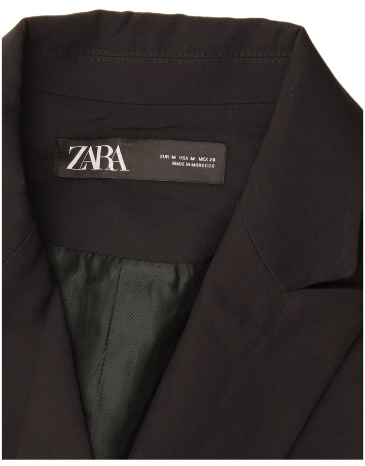 Zara Mujer Abrigo Sin Mangas De Doble Botonadura UK 42 Medium Negro