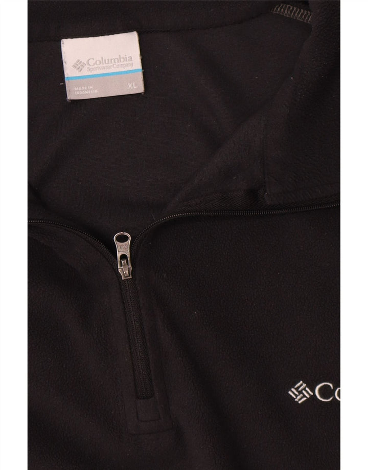 Columbia Jersey de forro polar con cremallera y cuello para hombre XL Poliéster negro