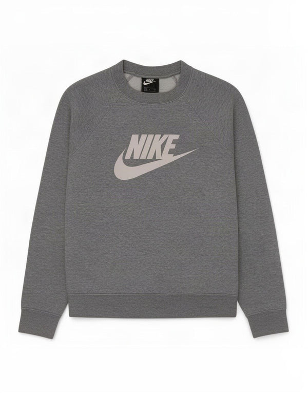 Nike Sudadera de gran tamaño con gráfico para mujer UK 10 Small Grey Flecked