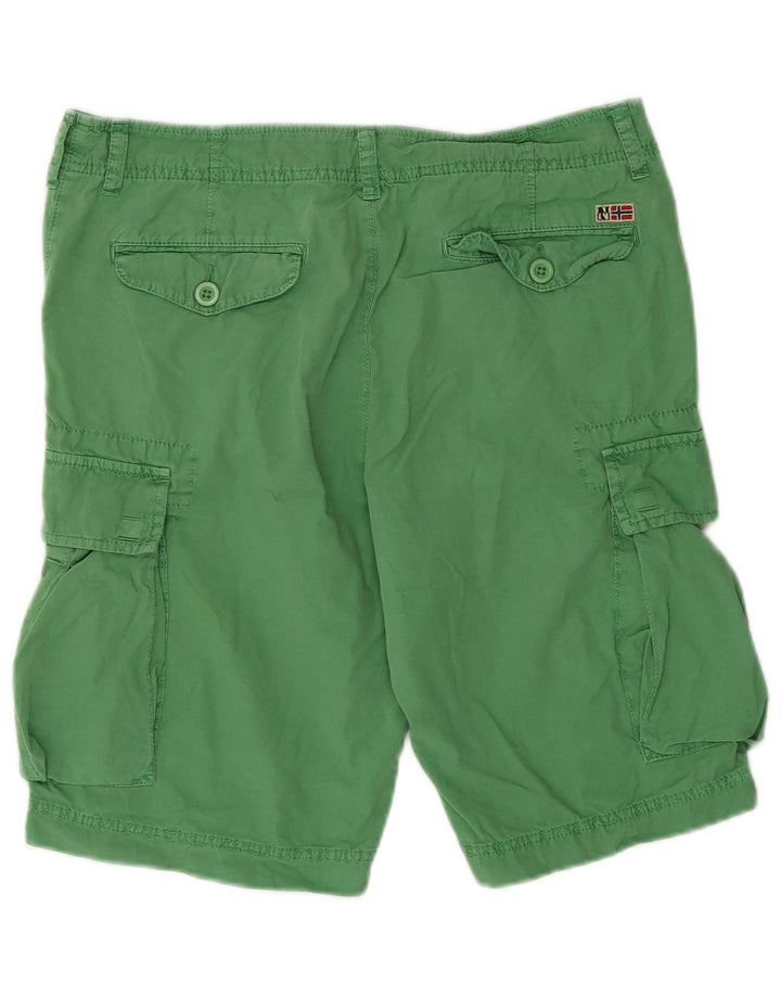 Napapijri Shorts Cargo Hombre W33 Algodón Verde Medio