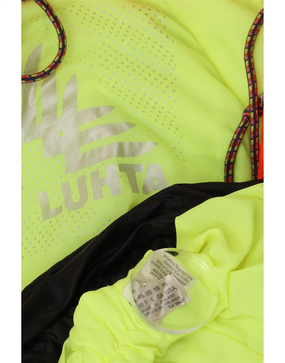 Luhta Chaqueta impermeable tipo jersey de gran tamaño para mujer UK 40 XL Bloque de color negro