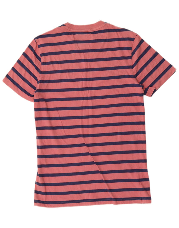 Crew Clothing Camiseta para hombre Top Pequeño Algodón a rayas rosa