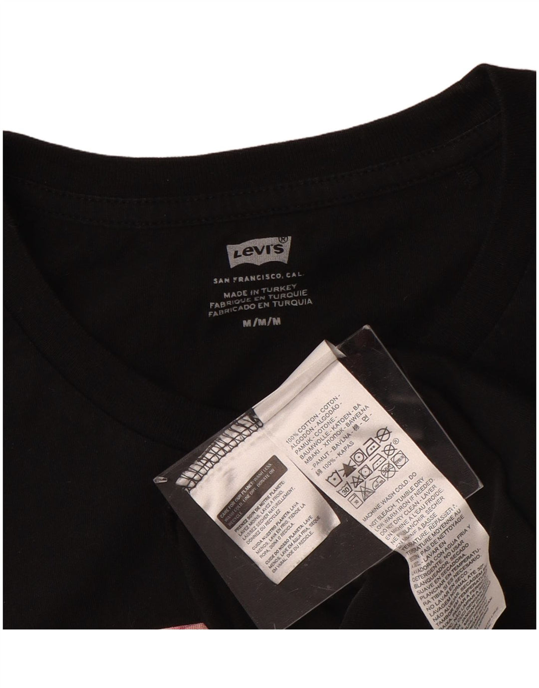 LEVI'S Womens Graphic T-Shirt Top UK 14 Medium Black Cotton