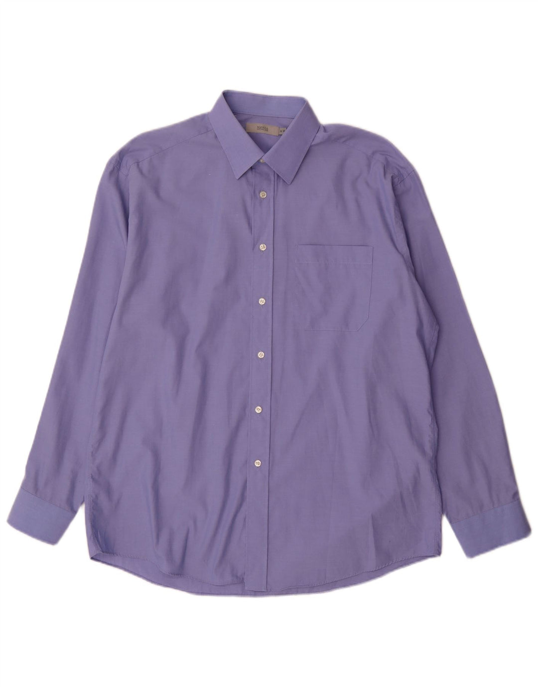 Marks & Spencer Camisa para hombre Talla 41 16 Grande Azul Algodón Clásico