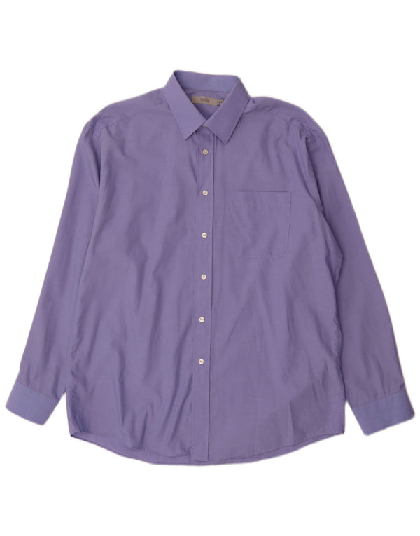 Marks & Spencer Camisa para hombre Talla 41 16 Grande Azul Algodón Clásico