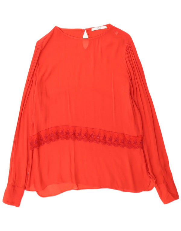 Replay Blusa extragrande de manga larga para mujer UK 40 Small Red Floral