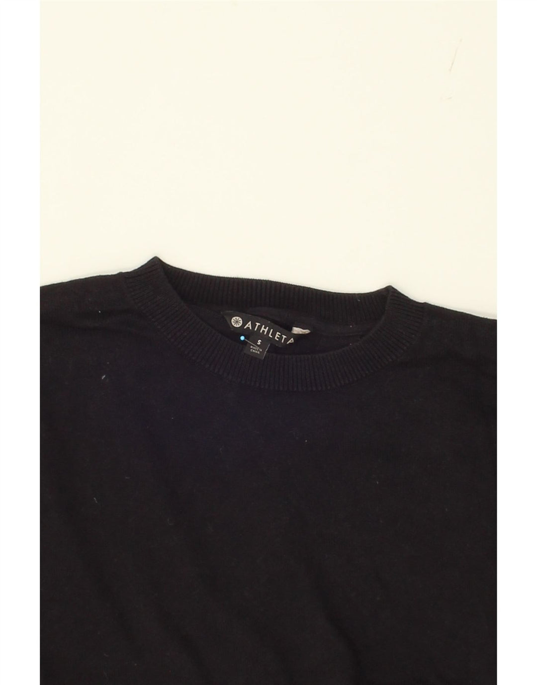 ATHLETA Womens Oversized Crew Neck Jumper Sweater UK 10 Small Black Cotton Vintage Athleta and Second-Hand Athleta from Messina Hembry 
