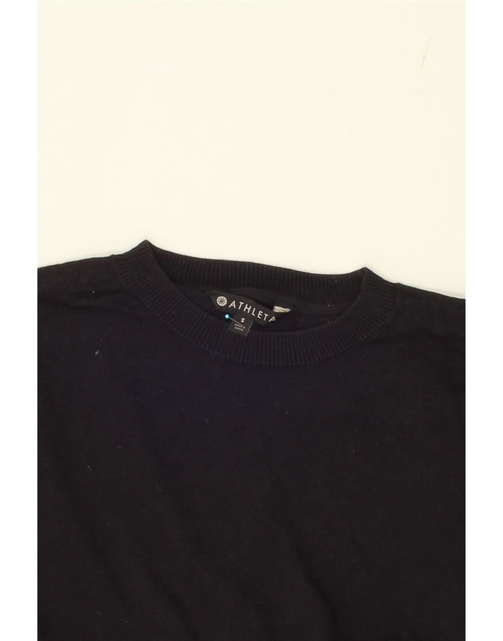 ATHLETA Womens Oversized Crew Neck Jumper Sweater UK 10 Small Black Cotton Vintage Athleta and Second-Hand Athleta from Messina Hembry 