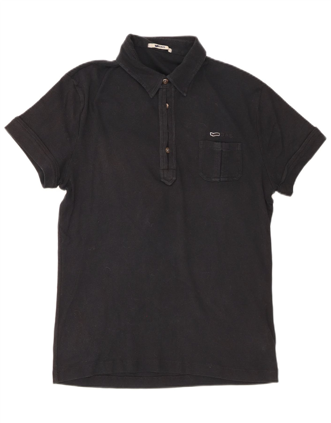 Polo Gas para mujer UK 40 Mediano Algodón negro